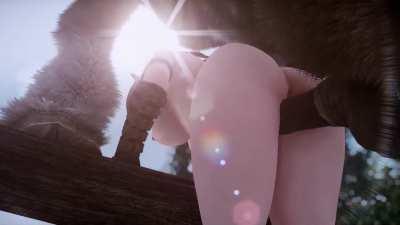 Lustful Elf fulfills her desire by breeding with a Horse (Seraevy) [Skyrim]