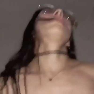 Hot Brunette With Glasses Riding