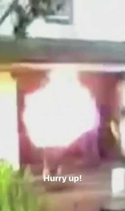 Deep frying a whole turkey with the oil filled to the brim, not a bad idea at all.