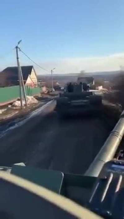 Video shows Russian tanks entering Ukraine's territory from Belarus. Stay Safe!