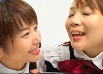 Maids enjoy a delicious bowl of cum