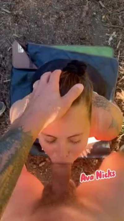 I don’t care who’s watching or where we are, I’ll always drain a huge cock all over my slutty face