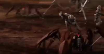 This Clone Trooper in ROTS taking out some Crab Droids lives in my head rent free 