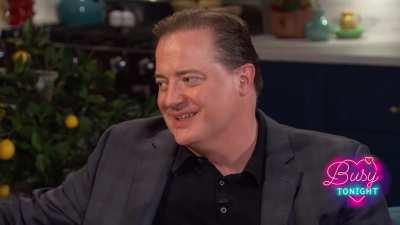 Brendan Fraser surprises Leslie Mann who revealed she had a crush on him while filming 