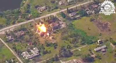 Donetsk Oblast, a Ukrainian Air Force MiG-29 Fulcrum drops a US-supplied 500 lb JDAM-ER guided bomb on a Russian position. [Published 21.07.2025]