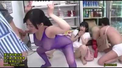 Woman goes in store to buy a drink