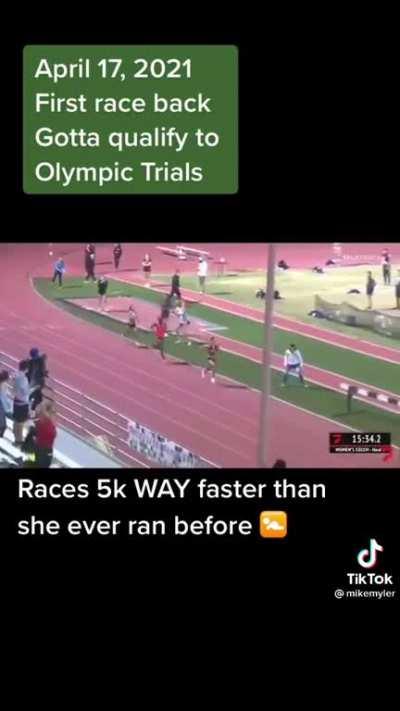 Crushing training for the olympics during pregnancy, placing 14th on the 10K trials, winning pro half marathon and breaking records