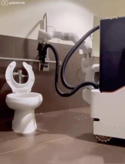 Fully automatic toilet cleaning robot