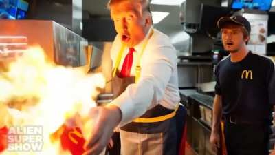 AI Trump working at McDonald's