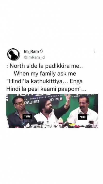 Family asking me to speak Hindi.
