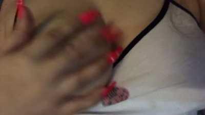 Play with my boobies everynight before sleep for a stress relief