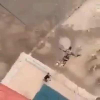 Had his gloves all ready but forgot to use them