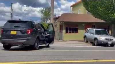 Guy T bones a car and tries to run