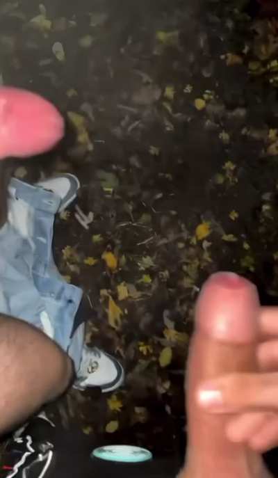 Outdoor cum with a friend