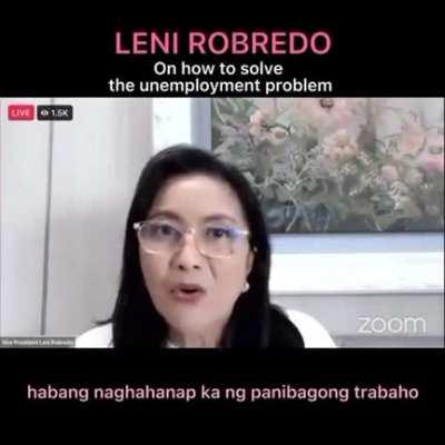 LENI ROBREDO on how to solve the unemployment problem (c) @mrymedrn