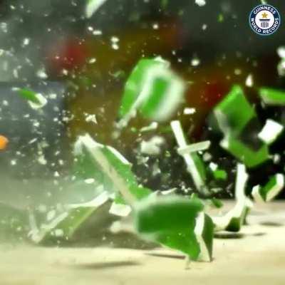 Michael Pick's NERF gun is over 12 foot long (4m) and 200lbs (91kg) and can shatter a concrete block. It is the largest and most powerful NERF gun so far...