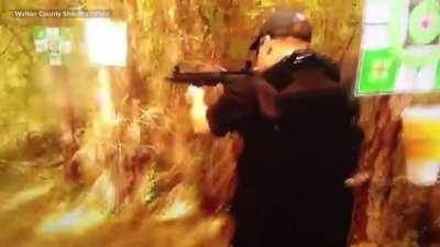 Man loses leg by shrapnel after shooting a lawnmower full of Tannerite, AT CLOSE RANGE!