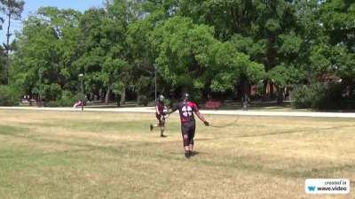 Just two guys with whips (sound on [beware crying baby])