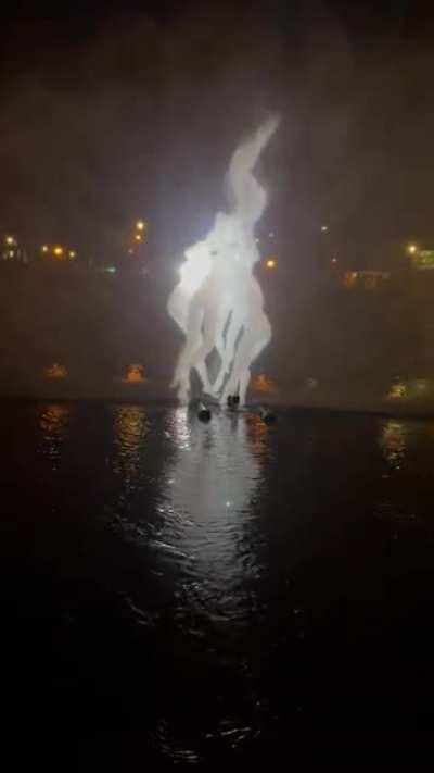 Light festival on a river in my hometown