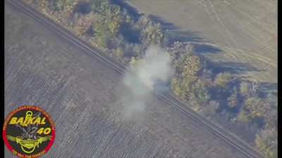 Russian FPV drone strikes on a Leopard 1A5 tank