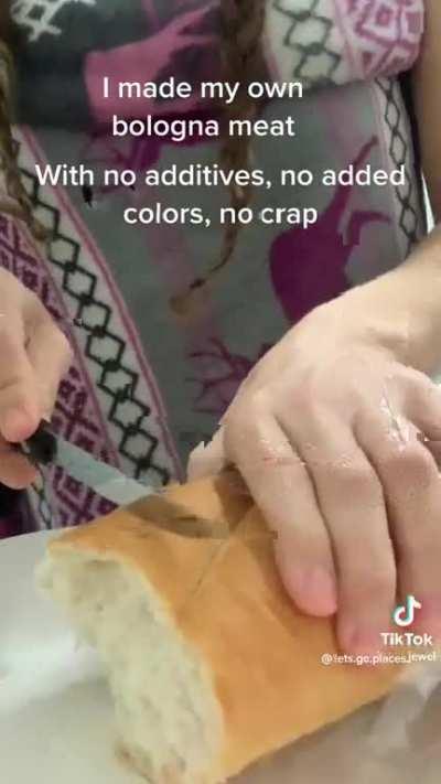 Homemade chicken bologna