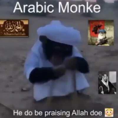 Arabic👳🏽‍♀️Monke🙊praising Allah?!?! 😱😳🤯