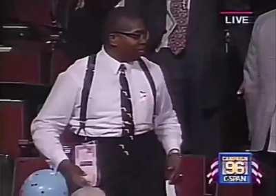 DNC in 1996 dancing ‘Macarena’ after nominating Bill Clinton for president