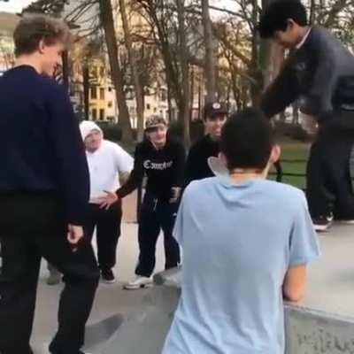 It’s this kid’s first drop in