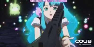 Can I get get some help finding the anime for the first half, and whatever the second half of this meme is from?