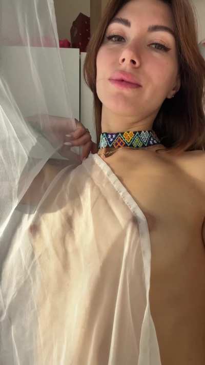 Even the sheer curtain can’t hide my nipples ;)