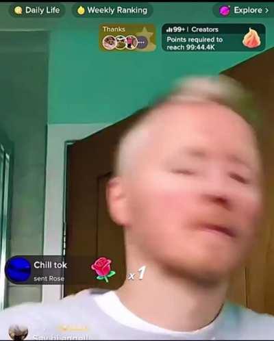 43 year old Tik Tok “influencer” hears the news of a plane crash while live