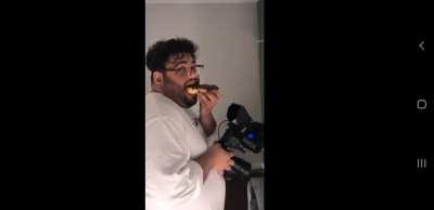 Eating a donut mid shoot