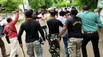 When students demand to reduce college fees to a Mantri in Maharashtra.