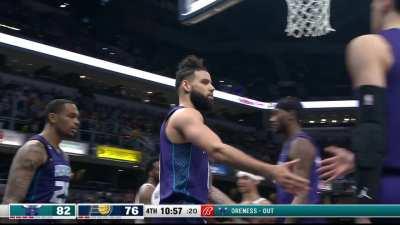 [Highlight] Pacers win the tap and Cody Martin takes it personally with an insane block!