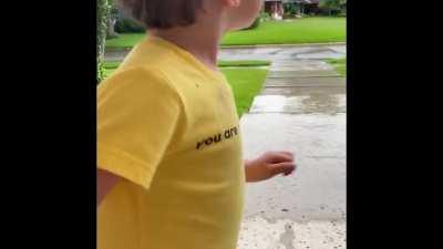 My 2 year old’s successful thunder dance took him by surprise!