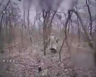 Russian soldiers wearing anti-drone cloaks and enemy soldiers on bikes and motorbikes struck by Ukrainian SOWA FM unit of the 81st Airmobile Brigade. Siversk Slovyansk direction. Published 02.01.2026