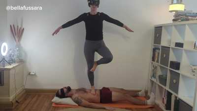 Human Yoga Mat doing my exercise with my feet on your face and body!👣