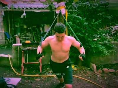 WCGW using a resistance band.
