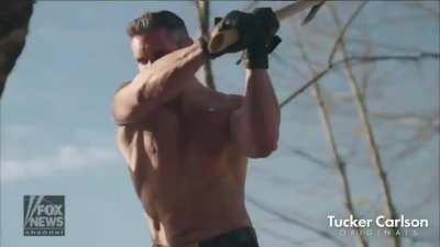 behold the insane magnificence that is Tucker Carlson’s “The End of Men” (yes, he’s tanning his balls)