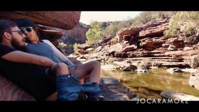 Sneaky outdoor sex in a small canyon we found on a hike.