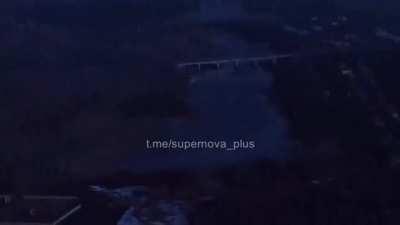 ua pov 30mm Autocannon tracer rounds are being used on Russian targets under a bridge.