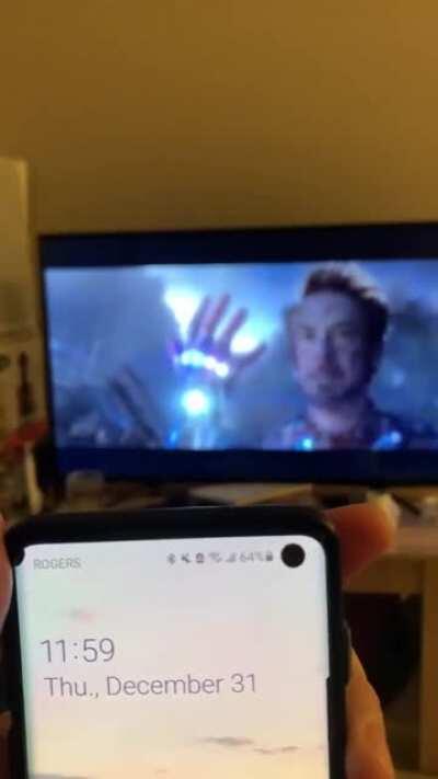 We tried to time the Iron Man snap for NYE