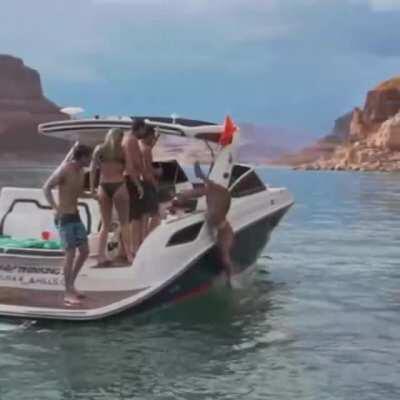 Everybody watch me dive backwards....