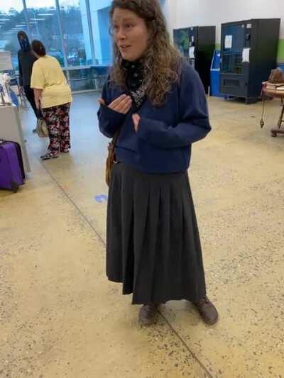 Caught one in the wild. She was harassing an elderly cashier who asked her to cover her face. We have a statewide mask mandate...