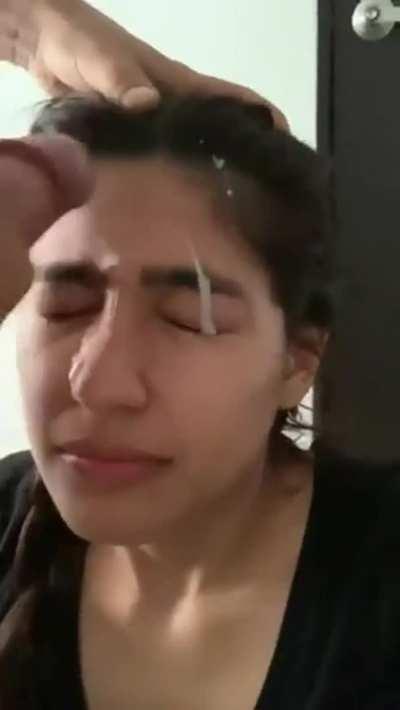 Thick cum tears of discomfort