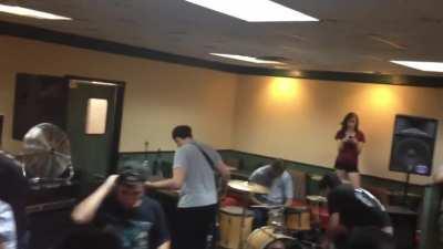 Metal band throws a concert in a Houston Denny's