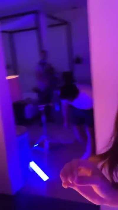 Black lingerie and choker