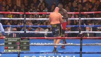 Deontay Wilder lands a right hand that ripples through Tyson Fury’s entire body