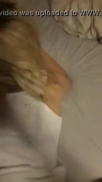 Blonde slut on phone with BF getting smashed by her side guy [REAL]