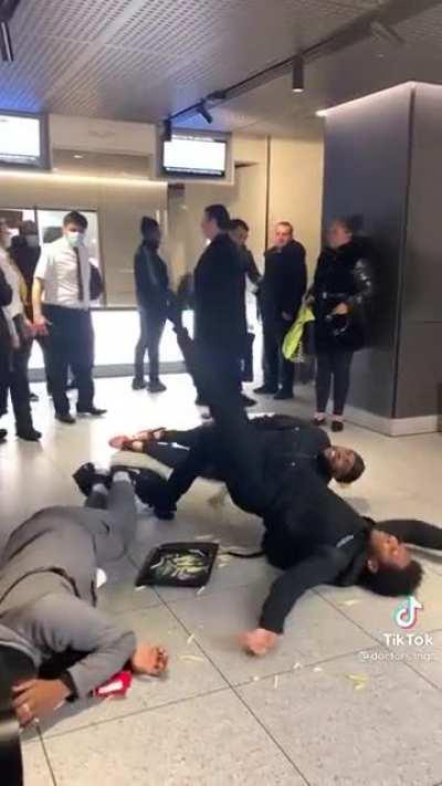 Idiots making a mess in McDonalds